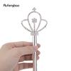 Corona in Lega di Diamante Bianco Bacchette Fatate Bacchette da Principessa per Bambina Bacchetta da Angelo per Bambini 47cm