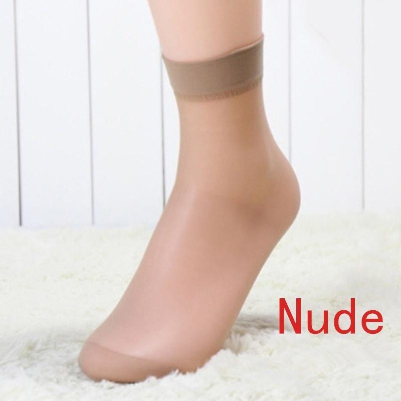 

10 пар Женские нейлоновые летние однотонные дышащие носки до щиколотки Ультратонкие полупрозрачные эластичные шелковистые короткие женские шелковые чулки 10Pairs