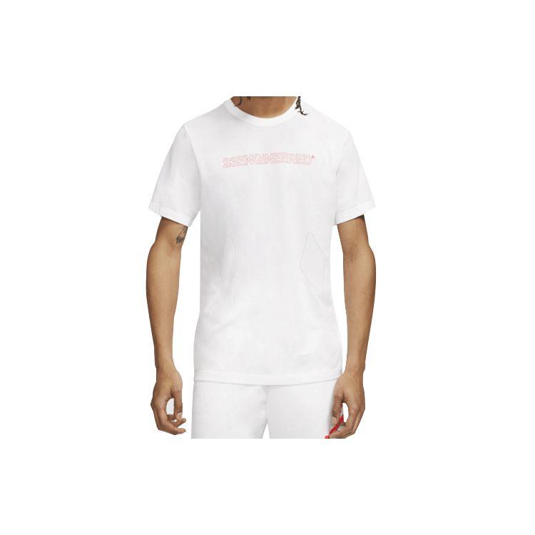 Jordan T Shirts Men's White Crew Neck Moderate Straight Fit CJ6205-100