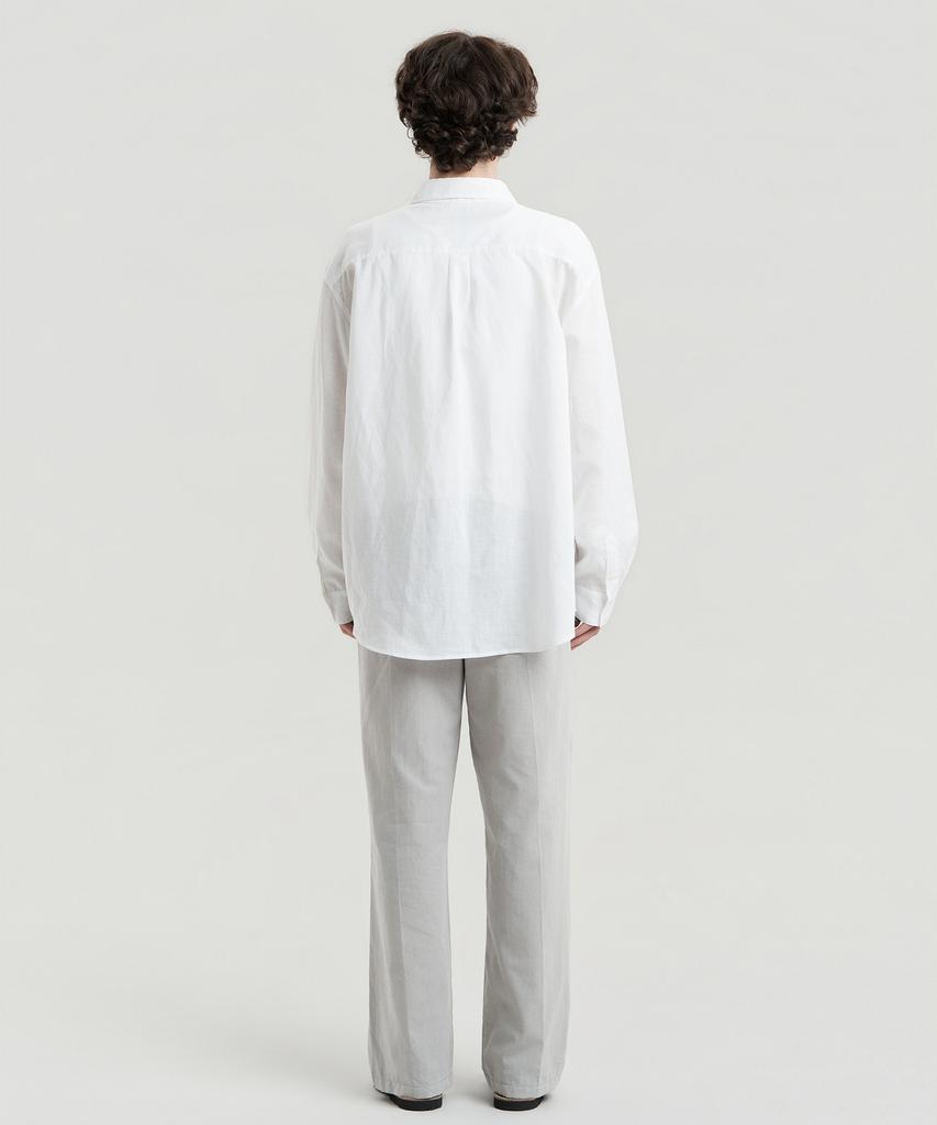 Delma Linen-Touch Semi-Wide Elastic Waist Pants - Sand