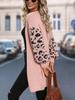 2025 Leopard Print Patchwork Knit Cardigan - Women's European/American Fashion Loose Sweater