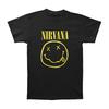 Men's Nirvana Smile Face Logo Slim Fit T-shirt Large Black