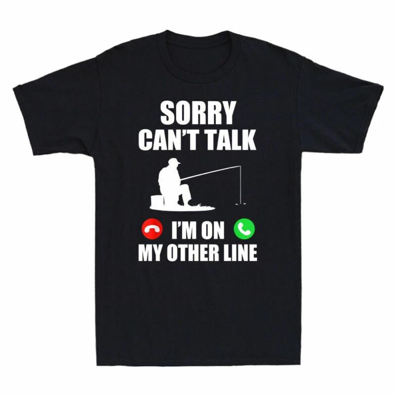 Sorry Can't Talk I'm On My Other Line Funny Bass Fishing Vintage Men's T-Shirt