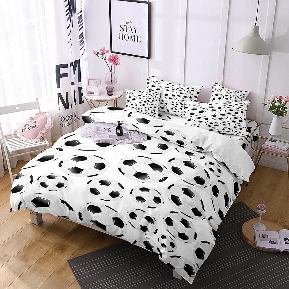 Football Basketball Sports Quilt Cover Bedding Digital Printing Home Textiles Three-Piece Set