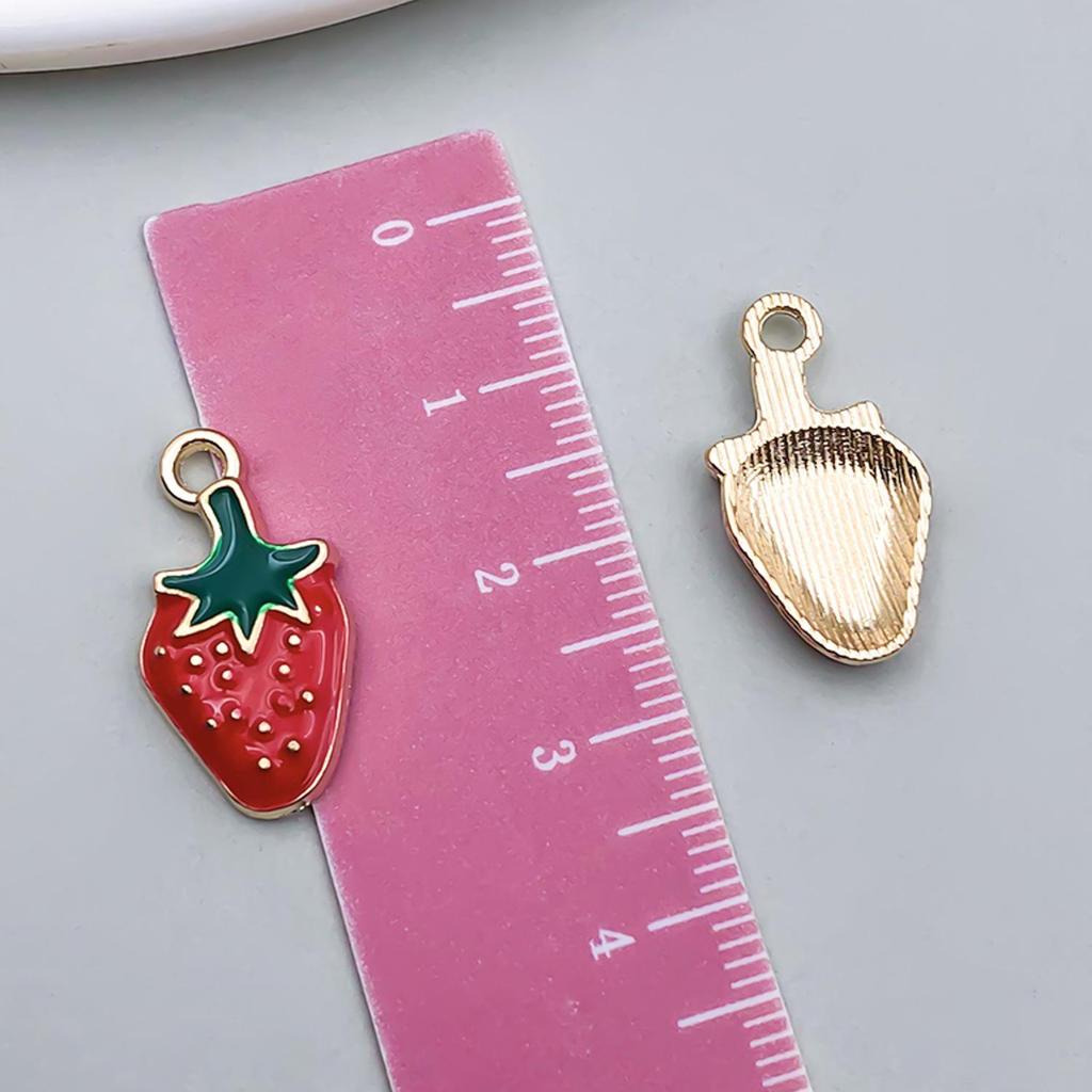 Red Cherry & Apple Fruit Pendant for DIY Jewelry: Bracelets, Earrings, Keychains