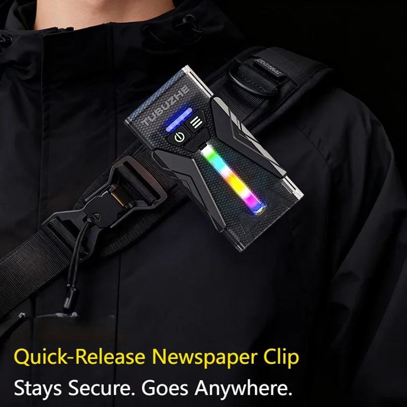 Color Changing Magnetic Flashlight,Rechargeable Camping Lantern,Side Atmosphere Light with Bracket,for Outdoor,Hiking,Emergency,Home, Gift