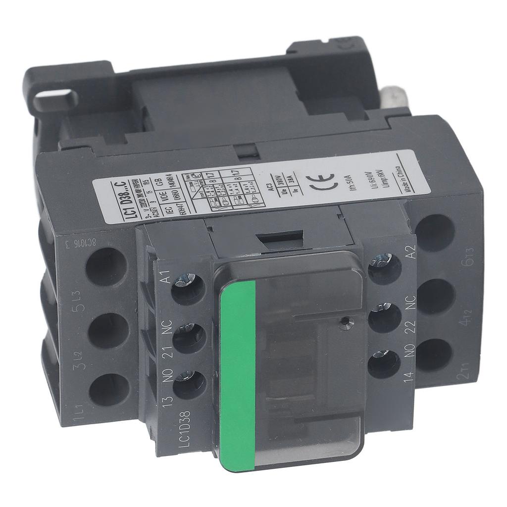 AC Contactor 38A 1 NO 1 NC Strong Conductivity High Voltage Electric Contactor for Industrial Control 380V AC220V Coil