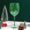 Christmas Themed Wine Glass Goblet High Stem Drinking Cup for Festival Holiday Party Decoration and Toasting Drinkware