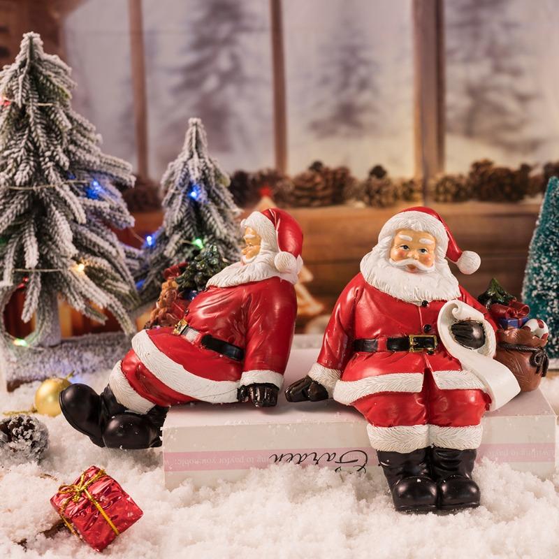 1pcs Santa Claus Table Ornaments Home Christmas Gift Scene Christmas Decoration Resin Crafts