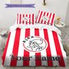 AFC Ajax Custom Name Pattern Bedding,Quilt Set Quilt Cover Pillowcase Home Birthday Gift(1 * Duvet Cover + 2 * Pillowcase, Without Core)
