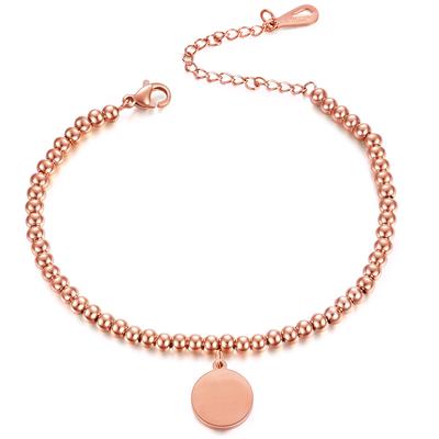 Nuovo Bracciale a Sfera Acciaio al Titanio Regalo di San Valentino Bracciale con Perline Rotonde