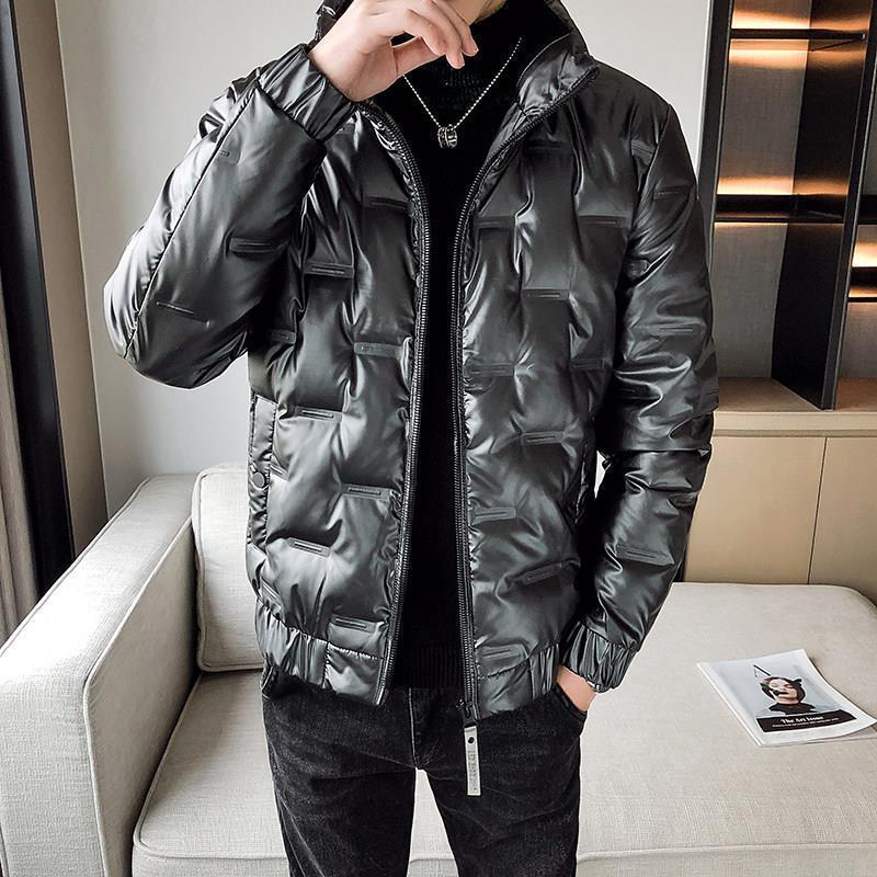 

Мужская модная пуховая куртка в европейском стиле - Повседневная, теплая, тонкая и стильная зимняя куртка со стойкой. 2XL for 150-160 jin