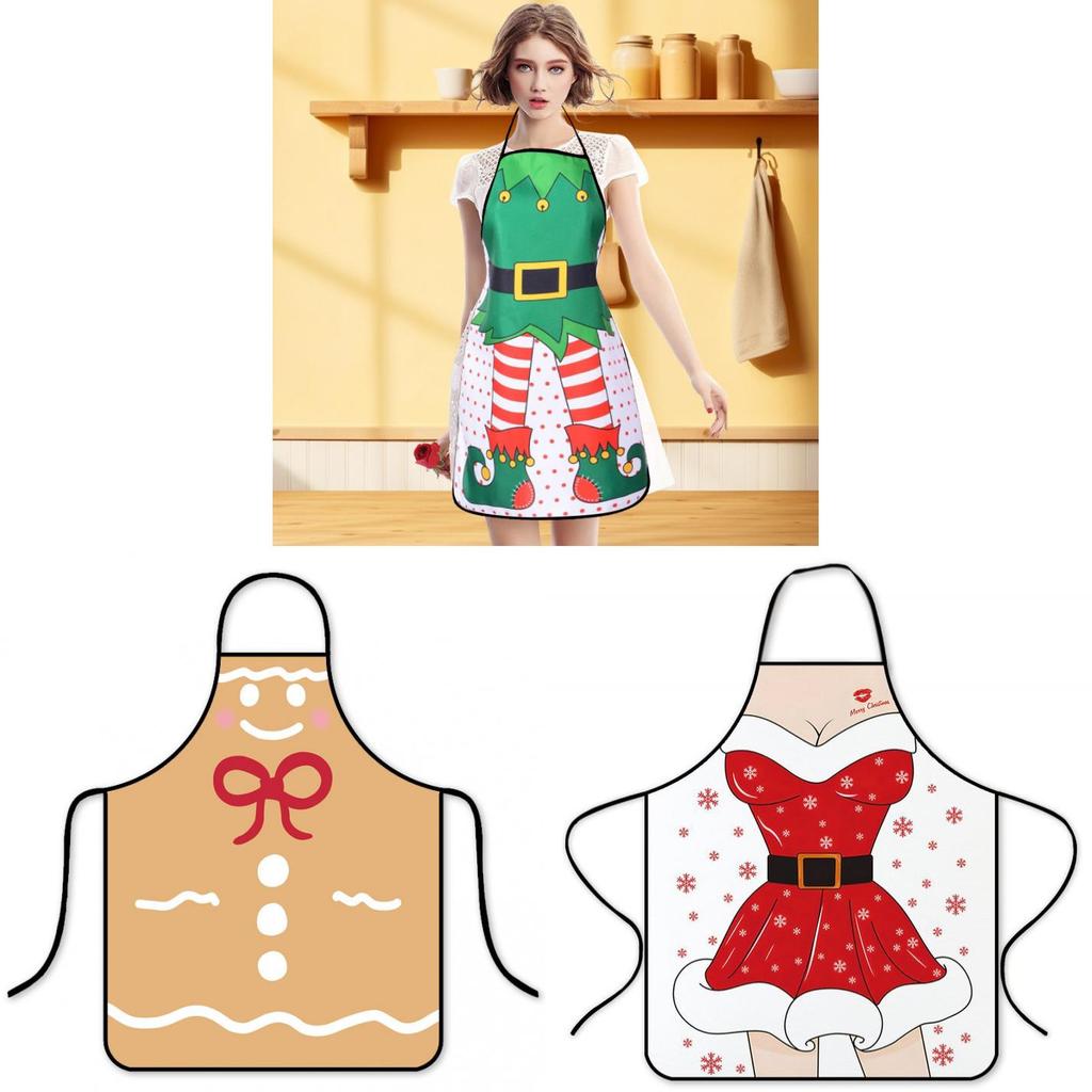Christmas Holiday Waterproof Oilresistant Apron With Creative Fun Patterns For Adults And Kids