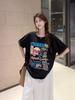 Unisex Retro Graffiti Print Cotton Plus Size T-shirt - Short Sleeve, Loose Fit for Men, Women & Girls