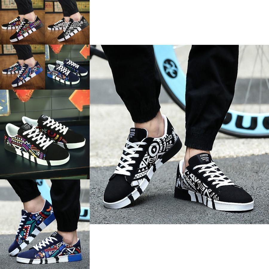 Baskets Basses en Toile pour Homme Printemps Décontractées Plates Colorées Graphiques Cool Style Élégant et Respirant