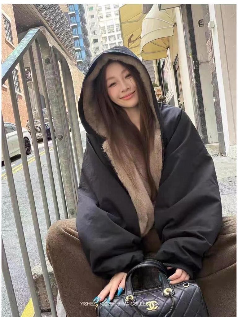 Women's 2025 Winter Double-Sided Velvet Snow Eagle Retro Cotton Parka Coat