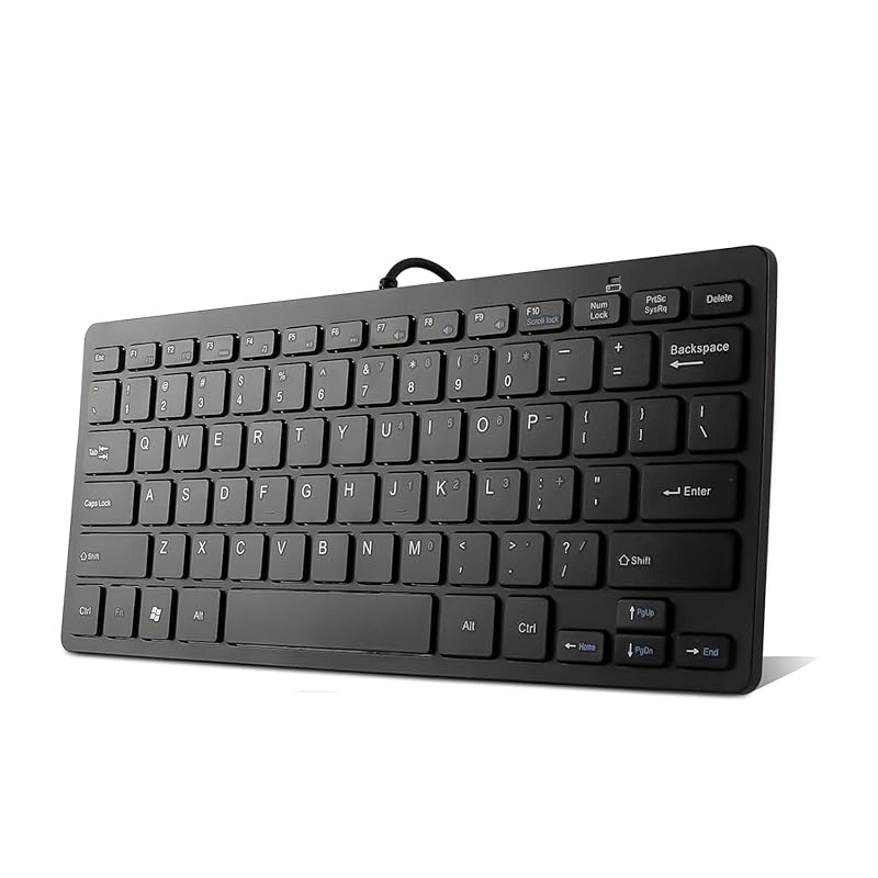 

usb wired keyboard small size lightweight 78 keys English sequence Tenkeyless mini Thin USB connection compact 1.3m cord For PC laptop/Windows/Mac