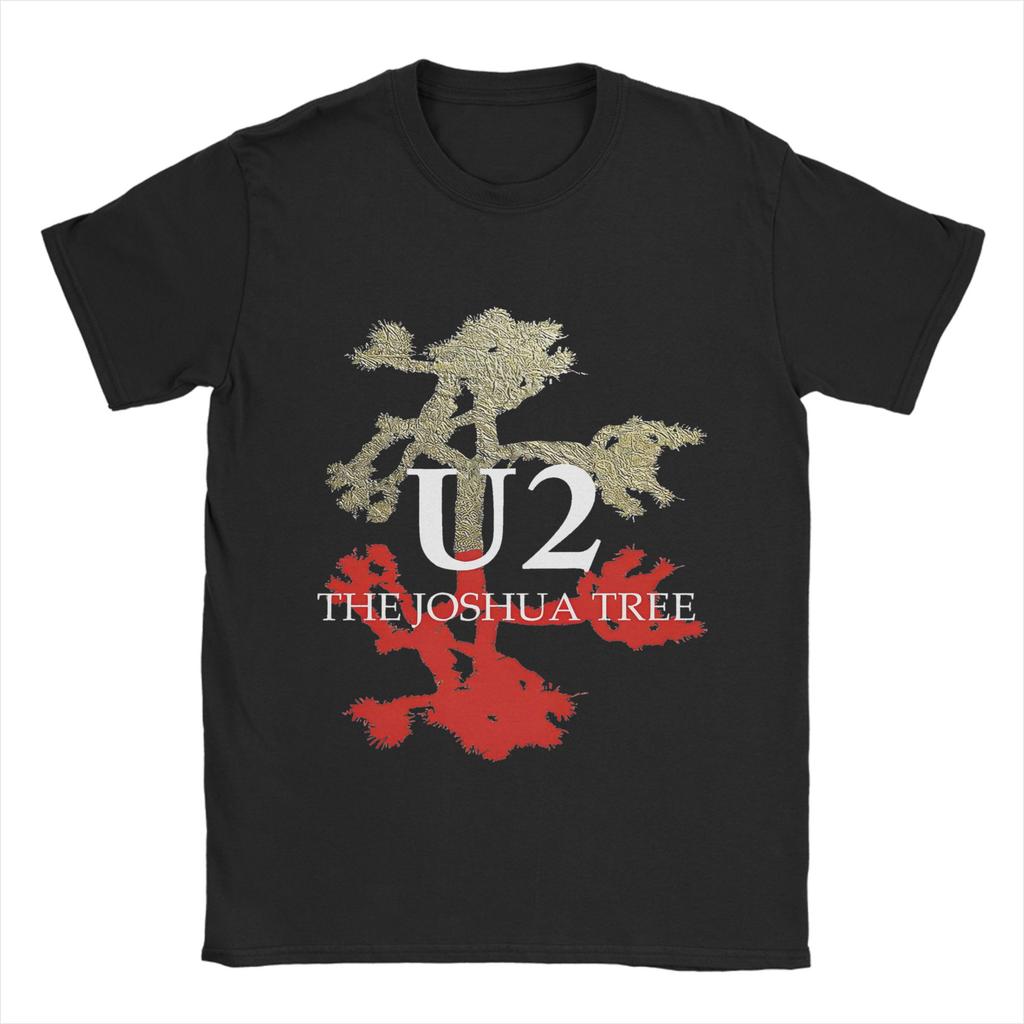 Mens U2 Rock Band T Shirts Pure Cotton Clothing Fashion Short Sleeve Crew Neck Tees Big Size TShirt