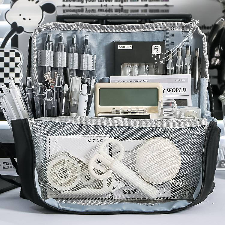 High Looking Large Capacity Pencil Case Simple Stationery Box Student Stationery Bag Storage Bag Office Stationery Supplies