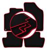 Velour Floor Mats with Red Edge For: DS. 4 Crossback Hatchback (2015-2018)