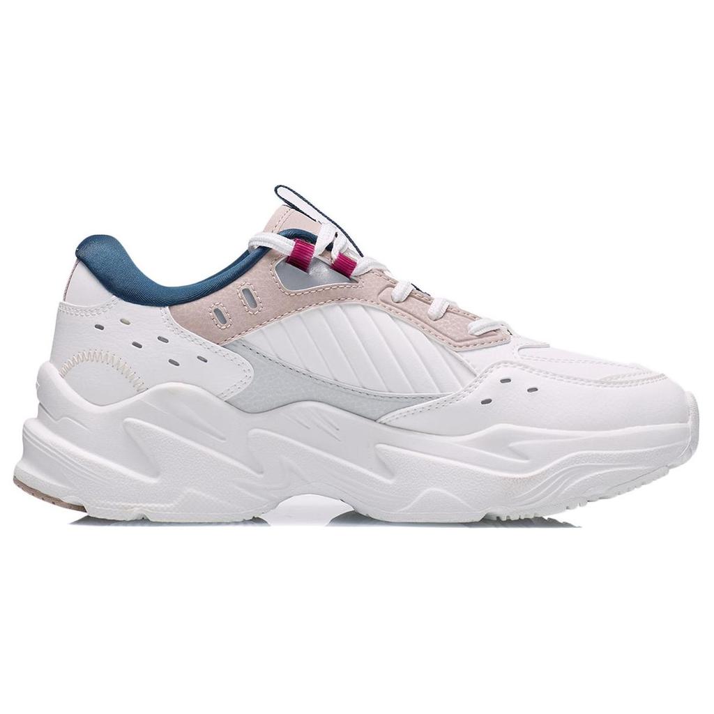 New LiNing Cushioned Slip-Resistant Rebound Low-Top Running Shoes Women's Tea Orange Pink AGCR334-1