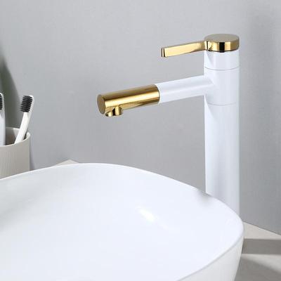 Basin Faucets Black Brass Faucet Hot and Cold Bathroom Sink Faucet Deck Mounted Toilet White/Black Gold Vessel Mixer Water Tap