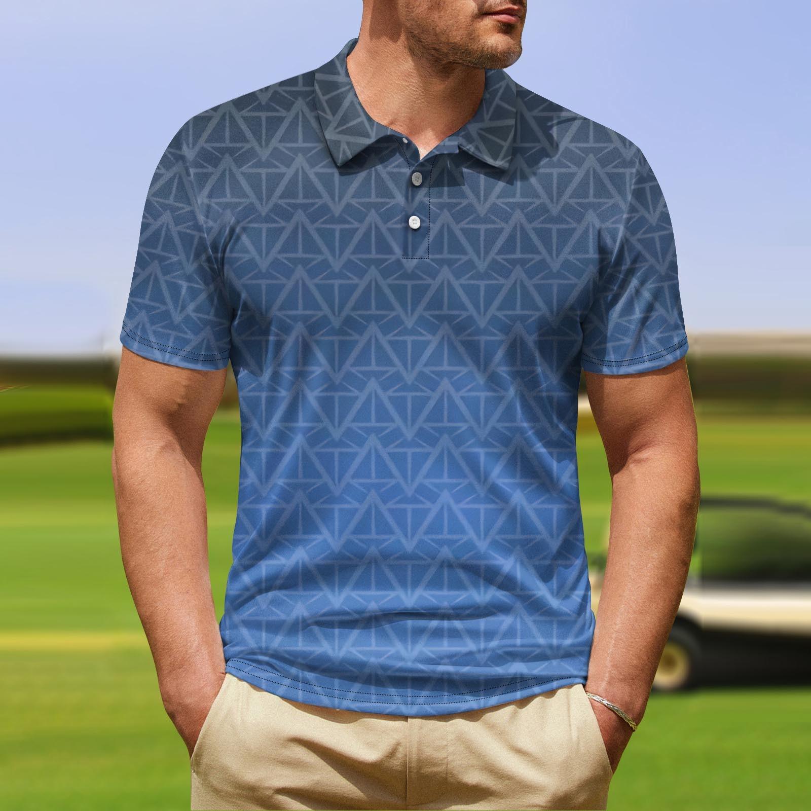 

Summer Men s Performance Micro Elastic Short Sleeve Golf Short Sleeve Top M синій