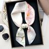 1116 New Korean Version Scarf Women's Spring Summer Thin Silk Scarf Fashion Temperament Small Square Scarf Neck Protection Versatile Small Scarf