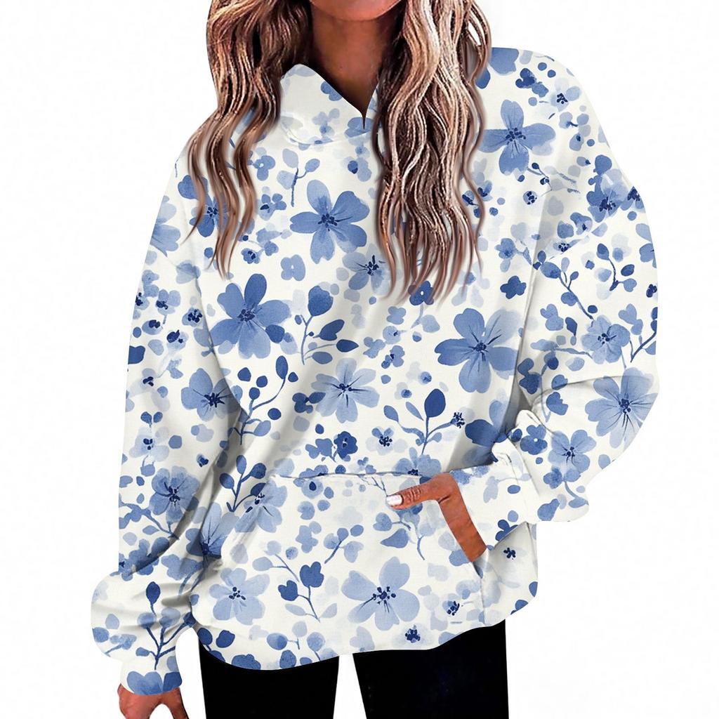 Women's Fashion Daily  Casual V-Neck Long Sleeve Printed Top