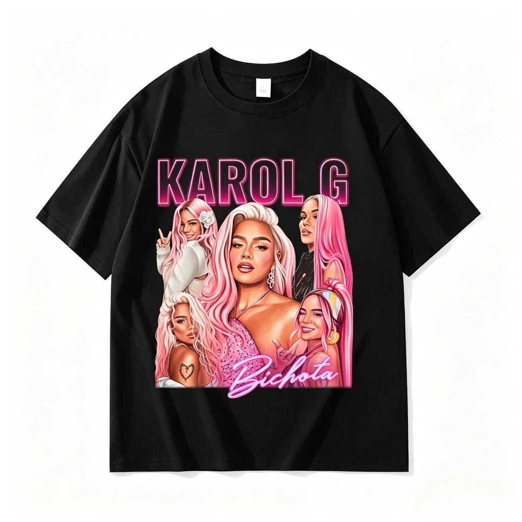2026 New Reggaeton Singer Karol G Graphic T Shirt Unisex Unisex Short Sleeve Portrait Collage Print Soft Cotton Tops