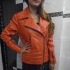 Noora Womens Lambskin Orange Leather Jacket | Stylish Motorcycle Biker Rider Jacket | Slim Fit Winter Party Jacket | Best Gift for Her