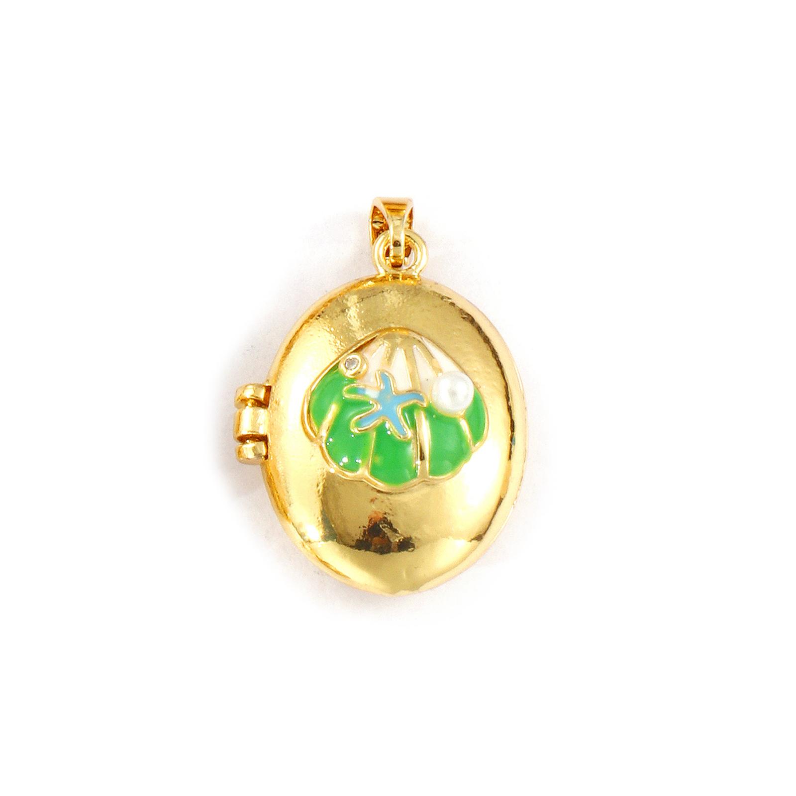 

2 PCs Brass Picture Photo Locket Frame Pendants 18K Gold Plated Enamel Can Open Oval Rectangle Charms For DIY Necklace Making