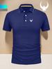 Men's Polo Shirt with Eagle Print, Business Casual T-Shirt - Short Sleeve & Collar for Daily Casual Wear