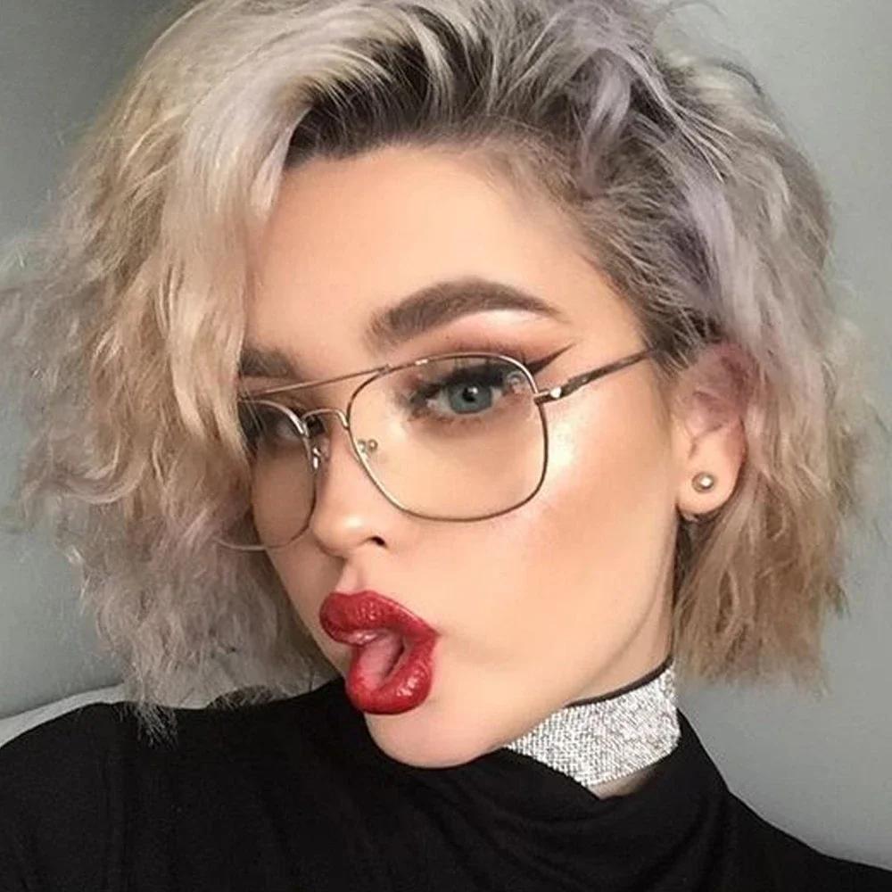 Neue Vintage Gold Metallrahmen Brille Herren Damen Sonnenbrille Retro Quadratisch Optische Linse Brillen Nerd Klare Linse Brillen Oculos