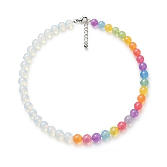Gioielli con Perline che Cambiano Colore, Collana con Perline Colorate Reattive ai Raggi UV, Collana Braccialetto con Perline Dopamina, Accessorio Estivo da Spiaggia, Regalo Gioiello per le Vacanze