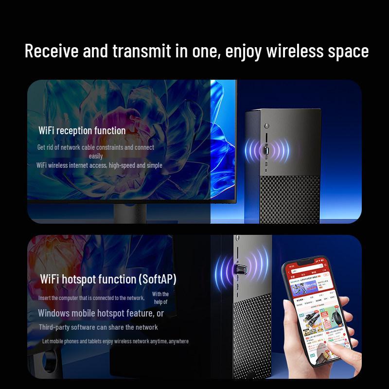 Mountain Lake WiFi6 USB Wireless Network Adapter – Gigabit, Plug & Play for Laptops