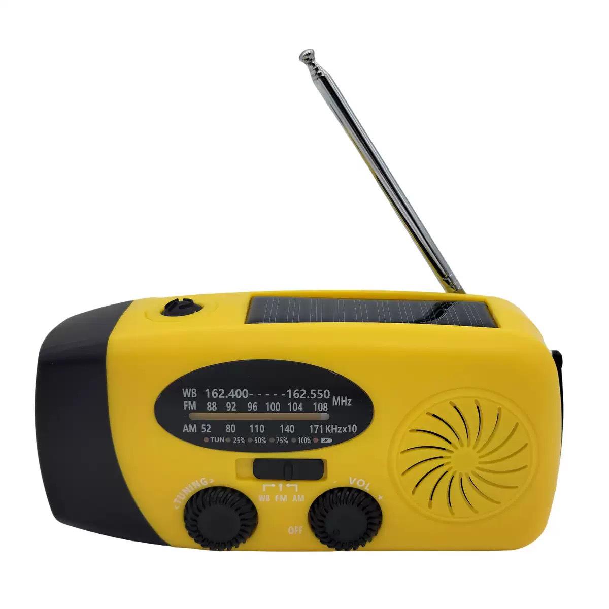 

Solar-Powered Hand-Crank Emergency Radio for Camping and Survival JP 2000mAh жовтий