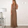 Sexy rückenfreies Modefrauen-langes Kleid ärmelloses lässiges Party-Abendkleid
