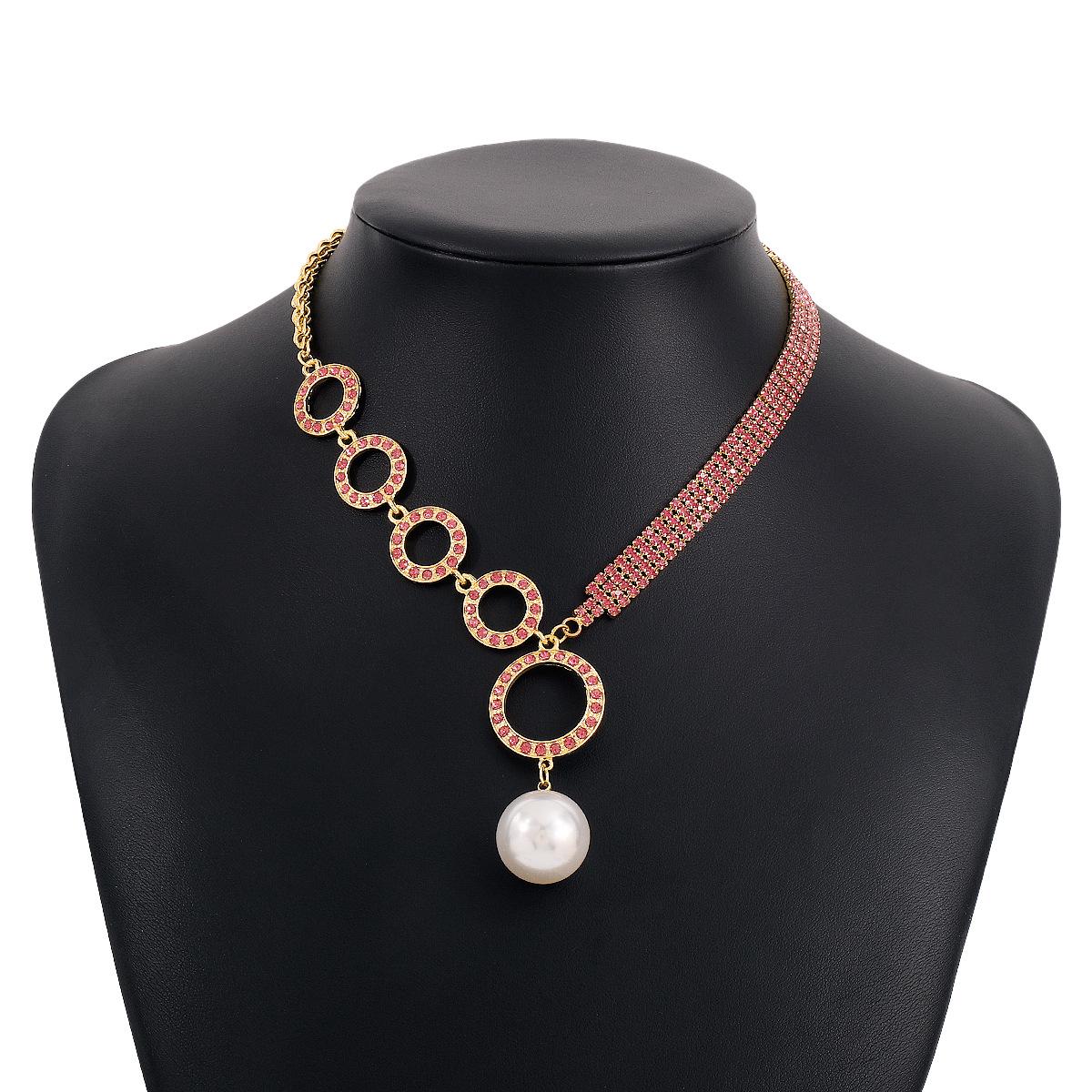 

Легкая роскошная подвеска в виде ветра, модная цепочка на ключицу, имитация жемчуга, круглая цепочка с когтями, персонализированное ожерелье. розового золота