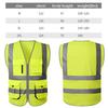 High Visibility Mesh Safety Reflective Vest with Pockets and Zipper Meets ANSI/ISEA Standards