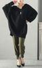 Gold Japan Plus Size Knit Long Dolman Perfect for and Sizes Women's Tunic, Sleeves, Fall, Winter, Spring, LL-3L, Black, maru-3004