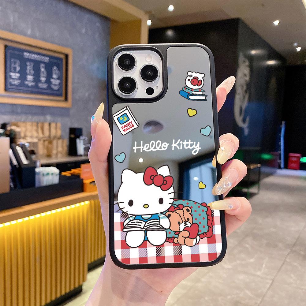 Cute Hello Kitty Hello Kitty Apple 15promax Women's with Mirror iPhone Anti-drop Case