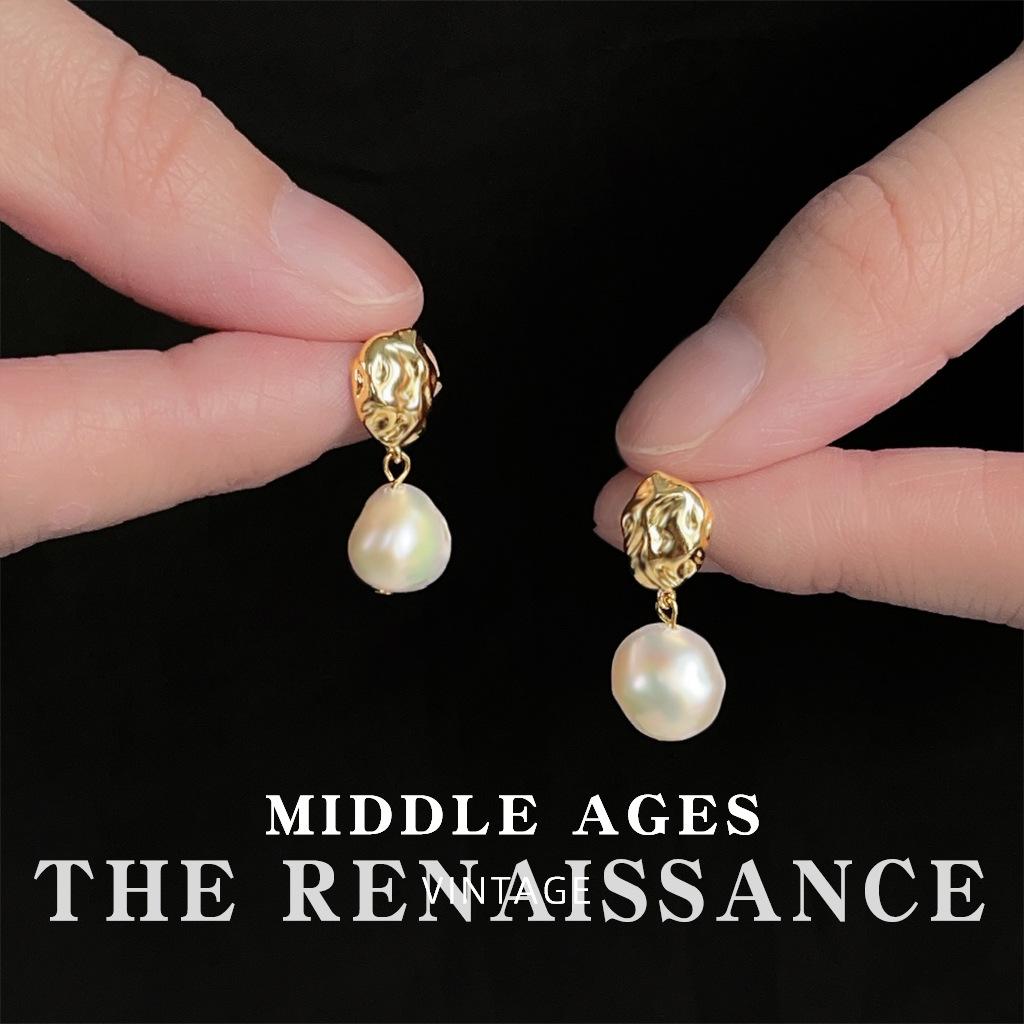 Винтажные барочные серьги из пресноводного жемчуга, французские элегантные придворные серьги для женщин