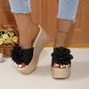 Fashion Aphixta Gold Sole Wedge Heels Slippers 9cm Super High Flower Mulers 4cm Platform Sandals Clog Shoe Slides Plus Size 43