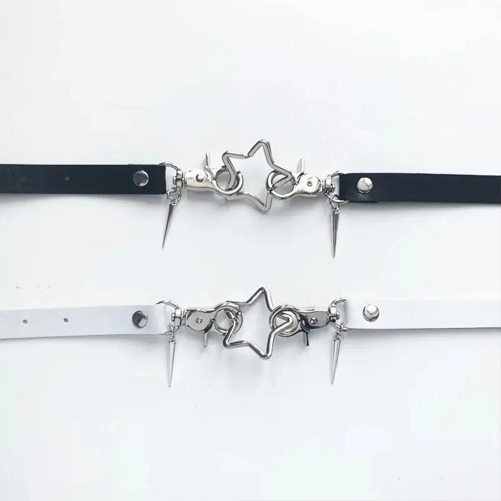 Punk Five-pointed Chokers Necklace Trendy Rivet Metal Star Chains for Women Retro Rock Hip Hop Charm Gothic Party Jewelry Gift