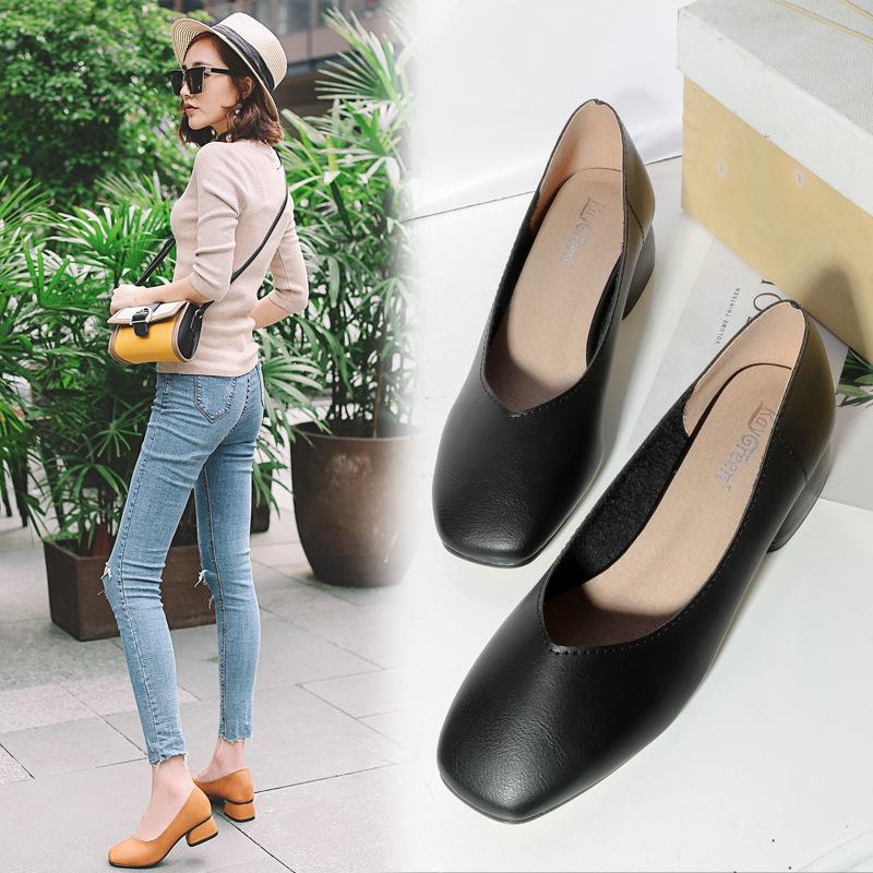 Купить Женские туфли в стиле ретро с квадратной головкой, повседневные ...