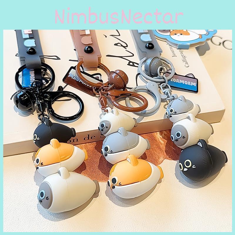 Adorable Jinnew Cat And Fish Stack Keychain Creative Resin Key Ring Gift For Pet Lovers