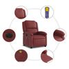 Electric Massage Chair Burgundy Faux Leather