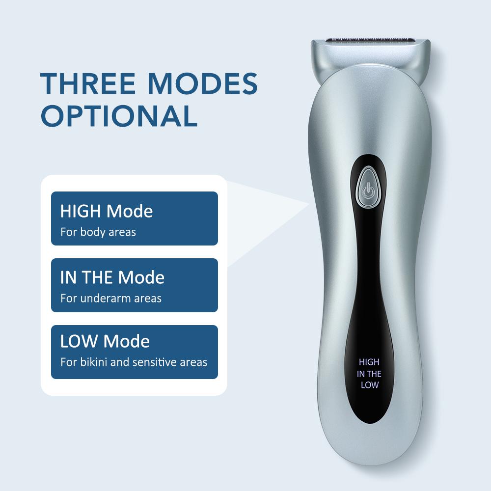 Electric Shaver Cordless Rechargeable Women Hair Trimmer with Detachable Head Painless Lady Shaver Trimmer Wet Dry Use 3 Modes