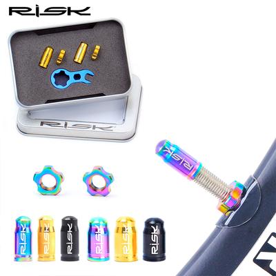 RISK סגסוגת טיטניום אופני הרים כביש סט מכסי שסתום פרסטה/שרדר אבק כיסוי אום שסתום צמיג אופניים רכיבה על אופניים